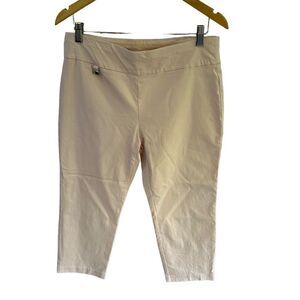 Alfani Khaki Ankle Crop Pants Women’s Size 12 Stretch Pull-On Comfort Workwear